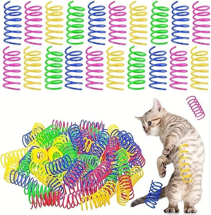 Cat Spring Toy 500PCs Colorful Plastic Spring Coils Attract Cats Cat Accessories for Indoor Cats for All Breeds