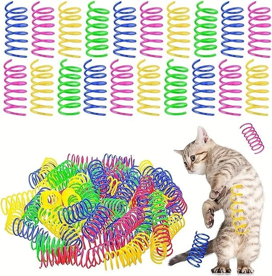 Cat Spring Toy 500PCs Colorful Plastic Spring Coils Attract Cats Cat Accessories for Indoor Cats for All Breeds