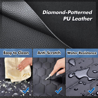 XL 3-in-1 Convertible PU Leather Dog Car Seat Extender & Booster Seat – 400lb Capacity, Waterproof, Hard Bottom, Scratch-Proof Hammock for Cars & SUVs
