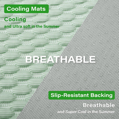 MICROCOSMOS Pet Cooling Mat & Sleeping Pad- Breathable Bubble Surface, EZ Clean. Keep Cooling for Pets, Kids and Adults in Summer.(Green, 59" x 40")