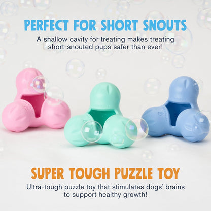 WEST PAW Zogoflex Tux Treat Dispensing Dog Chew Toy – Interactive Chewing Toy for Dogs – Dog Games for Aggressive Chewers, Fetch, Catch – Holds Kibble, Treats, Small 4",Periwinkle