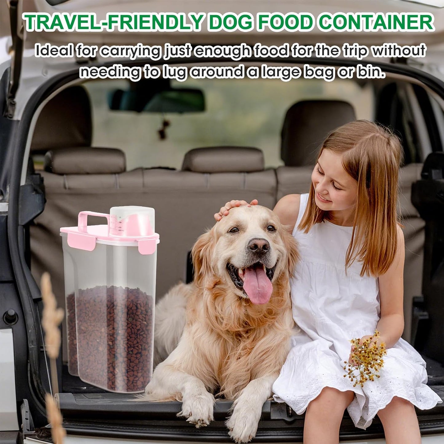 TBMax Cat Dog Food Container 5 to 7 lbs, Secondary Pet Food Storage Beyond a Large Dog Food Bin for Daily Use, Easy-Pouring Bird Seed Dispenser, Portable Travel Kibble Container for Outdoor Feeding