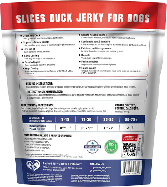 Dog Treats Duck Jerky 1.5 LB - Human Grade Pet Snacks - Natural High Protein Meat Dried Strips - Best Chews for Training Small & Large Dogs - Bulk Soft Pack