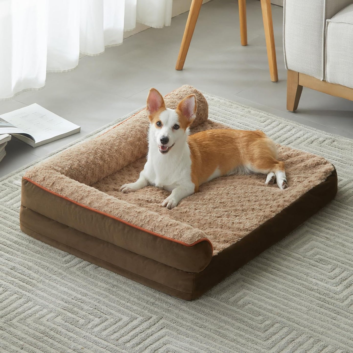 BFPETHOME Orthopedic Dog Beds for Large Dogs-Waterproof Sofa Dog Bed with Removable Washable Cover, Large Pet Bed with Waterproof Lining and Nonskid Bottom, Pet Bed for Dogs
