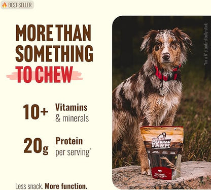 Natural Farm Peanut Butter Flavor Collagen Sticks for Dogs (6 Inch, 15 Pack), Long-Lasting Beef Collagen Sticks, Rawhide Alternative Chews with Chondroitin & Glucosamine, Low-Fat Dental Treats