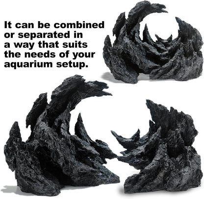 Fish Tank Decor Rocks.Aquarium Decoration Model.Easy and Quick Solution for Aquascaping.(Perched Canyon-24inch)