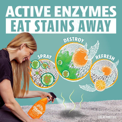 ANGRY ORANGE 1 Gallon Enzyme Cleaner and Deodorizer, Pet Stain and Odor Remover for Dog & Cat Urine and Stains - Citrus, Made in USA