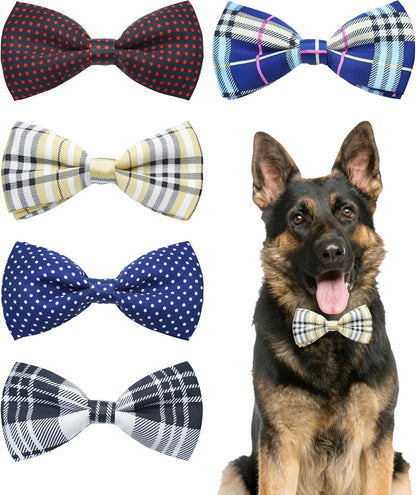 PET SHOW 5 Pack Pet Big Dogs Collar Embellishment Attachment Bow Ties for Medium Large Dogs Collar Charms Accessories Slides Bowties for Birthday Wedding Parties Assorted B Styles