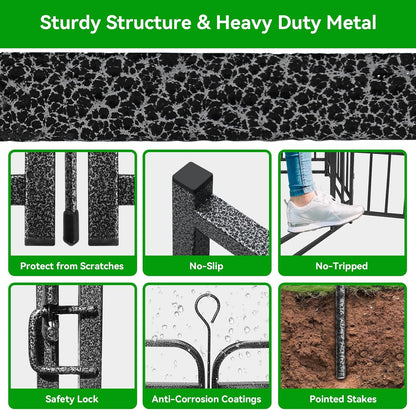 Dog Playpen Outdoor 8 Panels Heavy Duty Dog Fence 32" Height with Thick Pipe Anti-Rust with Doors Portable for RV Camping Yard, Total 18FT, 25 Sq.ft, Snowy Black