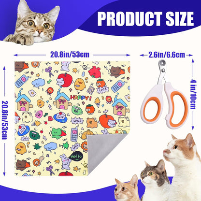 XANGNIER Cat Grooming Wrap with Cat Nail Clippers -Self-Adhesive Cat Swaddle for Nail Clipping, Anti-Scratch & Anti-Escape Cat Restraint for Calm, Safe & Easy Nail Trimming
