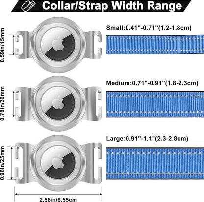 Chew-Proof Airtag Holder for Dogs, Heavy Duty Stainless Steel & Waterproof, Tough Protective Case for Dogs, Slide-On Design Fit for Most Collars and Straps, Full Coverage (Large, 1 Pack)