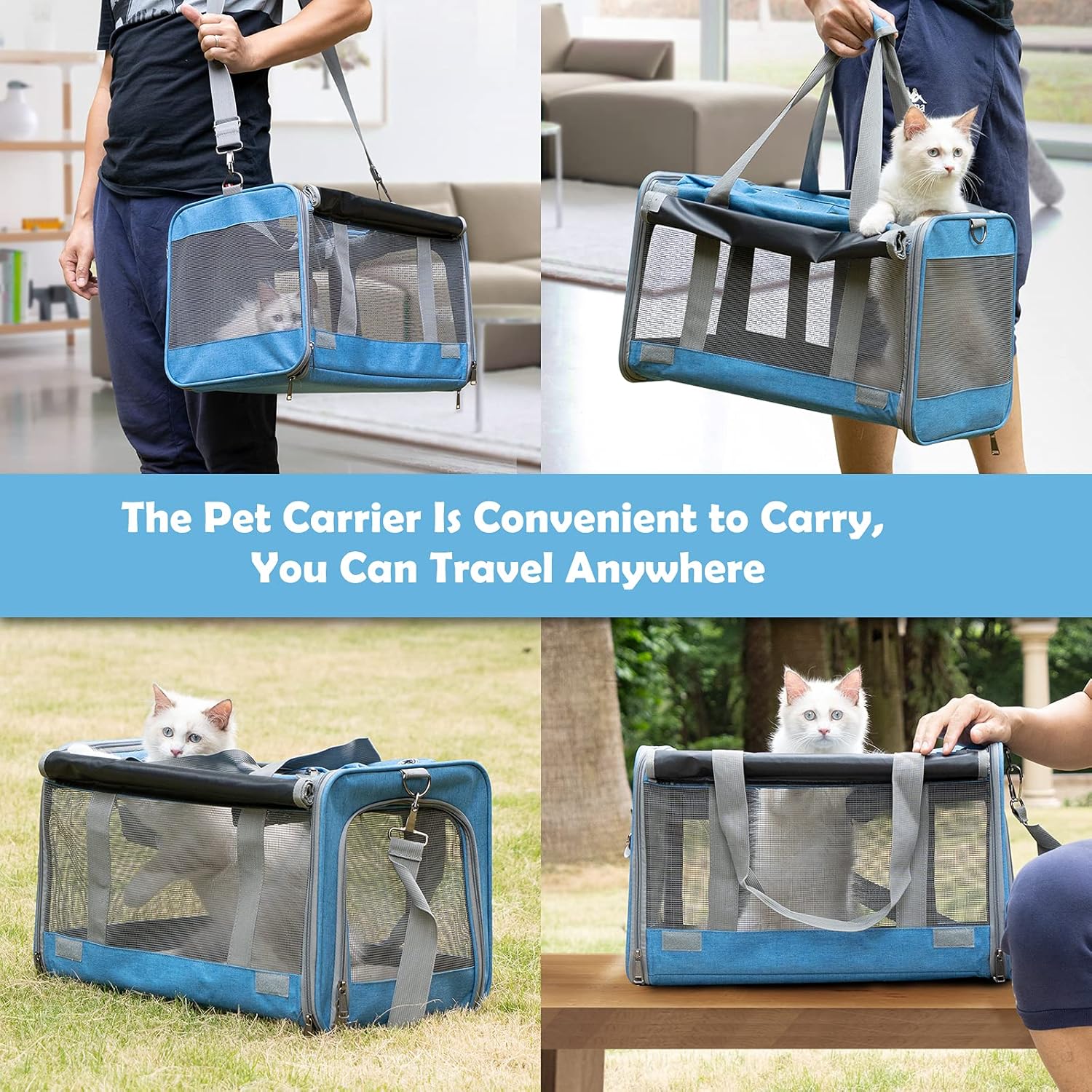 Pet Carrier for Large and Medium Cats, Soft-Sided Pet Carrier for Big Medium Cats and Puppy, Dog Carriers Cat Carriers Pet Privacy Protection Travel Carriers - Pawvie