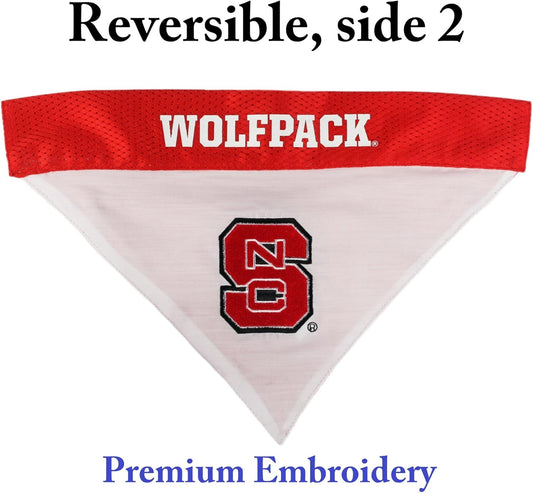 Pets First Collegiate Pet Accessories, Reversible Bandana, North Carolina State Wolfpack, Large/X-Large