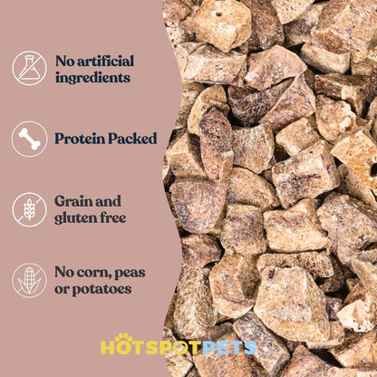 hotspot pets Freeze Dried Pork Liver Treats for Cats & Dogs - Made in USA (1 Pound Value Bag) Single Ingredient, High Protein, All Natural, Grain-Free - Perfect for Training, Topper or Snack