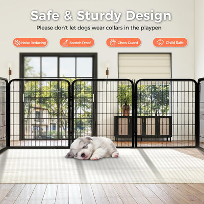 24 Inch Dog Playpen - 16 Panels Metal Pet Exercise Pen for Puppy, Indoor/Outdoor Dog Fence for Yard, Garden, Camping & RV Travel