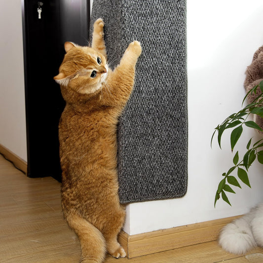 SHENGOCASE Thickened Cat Wall Corner Climbing Carpet, Cat Wall Furniture, Wall Corner Scratcher, Scratching Post (Gray), Grey