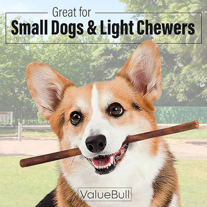 ValueBull Collagen Sticks for Small Dogs, 12 Inch Thin Chews, Natural Dog Treats, 100 Count Bulk Pack - Supports Joints, Skin & Coat with Chondroitin & Glucosamine