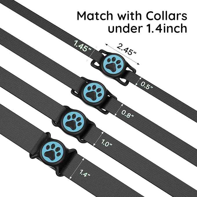 for Airtag Dog Collar Holder, Dog Airtag Holder Waterproof, Lightweight & Soft Silicone Air Tag Case for Pet Collars, Works with Multiple Tracker Tag Products (deep Pink+deep Blue, 2 Pack)