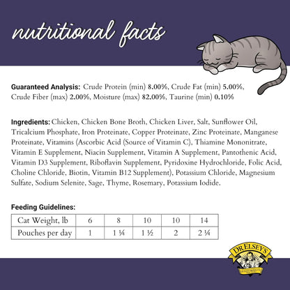 Dr. Elsey's Clean Protein Chicken Home Style Recipe All-Meat Pouch (Pack of 12)