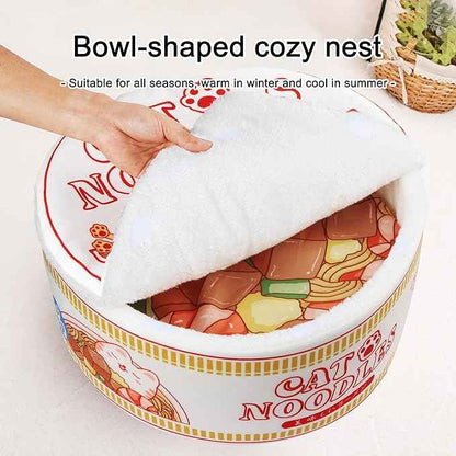 寵幸 Ramen Noodle Dog & Cat Bed,Keep Warm and Super Soft Creative Pet Nest for Indoor Cats,Removable Washable Cushion for Small Medium Large Dogs and Cats