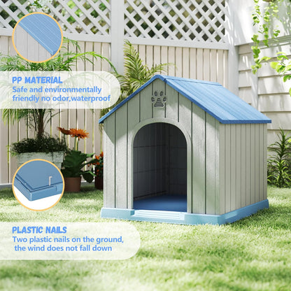 DRATO Dog Houses Resin Small Indoor Outdoor Dog Kennel for All-Weather Use Cozy Shelter for Small Dogs in Home, Garden, or Balcony