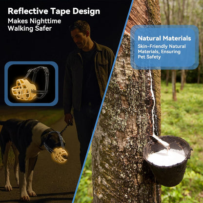 Dog Muzzle for Large Dogs, Breathable Basket Muzzles for Small, Medium and X-Large Aggressive Dog, Allows Panting Drinking, Suitable for Grooming Trimming Training (4, Luminous Orange)