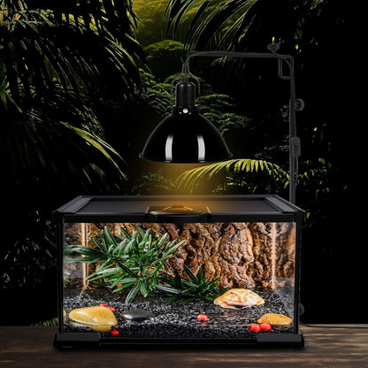 DXOPHIEX 8.5inch Dome Reptile Heat Lamp Reptile Light Fixture UVB Light Fixture Max 150W for Bearded Dragon, Turtles, Snake and Lizard Terrarium