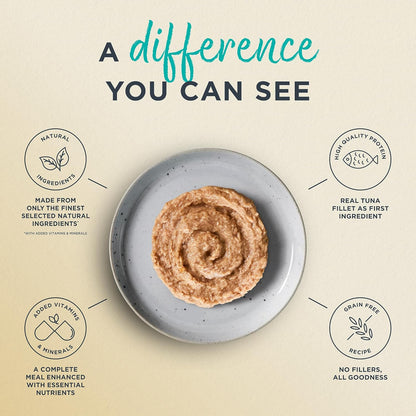 Reveal Entrées Natural Wet Cat Food Paté, Grain-Free with Added Vitamins & Minerals, Carrageenan-Free Tuna Fillet Paté Recipe (24 x 2.47 oz Cans)