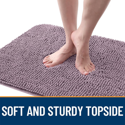 OLANLY Dog Door Mat for Muddy Paws 36x24, Absorbs Moisture and Dirt, Absorbent Non-Slip Washable Doormat, Quick Dry Chenille Mud Mat for Dogs, Entry Indoor Entryway Carpet for Inside Floor, Deep Plum