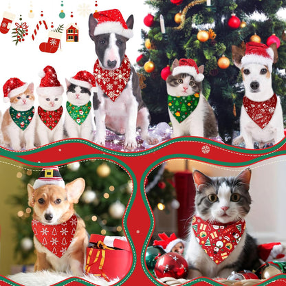 500 Pcs Christmas Bandanas for Dogs Xmas Bandanas Bulk with Santa Snowflake Candy Cane Patterns Soft Bibs Adjustable Triangle Doggie Scarf for Small Medium Large Pet 25.6 x 17.7 x 17.7 Inch