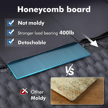 3-in-1 Convertible PU Leather Dog Car Seat Extender & Booster Seat – 400lb Capacity, Waterproof, Hard Bottom, Scratch-Proof Hammock for Cars & SUVs-L