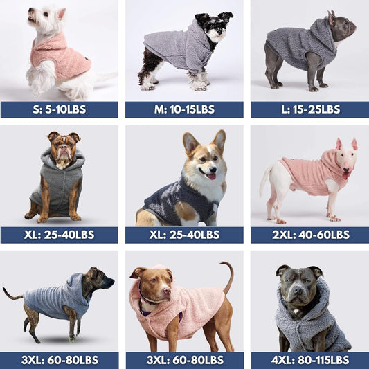 Spark Paws Teddy Dog Sweater, Sherpa Jacket Vest with Warm Fleece Lining, Winter Coat Suitable for Small Medium Large XL XXL Breeds - Pink - 3XL