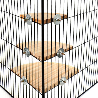 Wettarn 6 Pcs Bird Perch Platform Bird Corner Parrot Perch Corner Wooden Stand Sector Playground Cage Accessories Shelf for Parakeet Conure Cockatiel Budgie Gerbil Rat(Assorted Sizes)