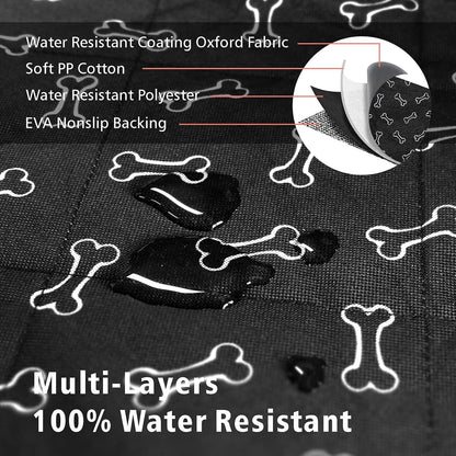 F-color SUV Cargo Liner for Dogs, Water Resistant Pet Cargo Cover Dog Seat Cover Mat for SUVs Sedans Vans with Bumper Flap Protector, Non-Slip, Large Size Universal Fit, Bone - Pawvie