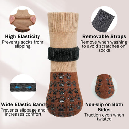 SCENEREAL Dog Socks to Prevent Licking Paws for Hardwood Floors Anti Slip, Dog Grippy Socks Shoes for Senior Small to Large Dogs, Dog Boots & Paw Protectors for Hot/Cold Scratching Pavement