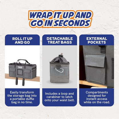 Panther Armor Dog Travel Bag- Hanging Dog Organizer & Pet Storage Tote Bag for Supplies,mWaterproof Door Storage & Closet Organizer, Food & Treat Container for Travel Accessories