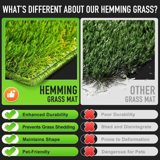 Hompet Dog Grass Pad with Tray Large, 35"x22.5", 2 Reusable Artificial Turf for Dogs Potty, Waterproof Non-Slip Washable Pee Pads, Quickly Absorbency Portable Dog Litter Box for Indoor/Outdoor Use