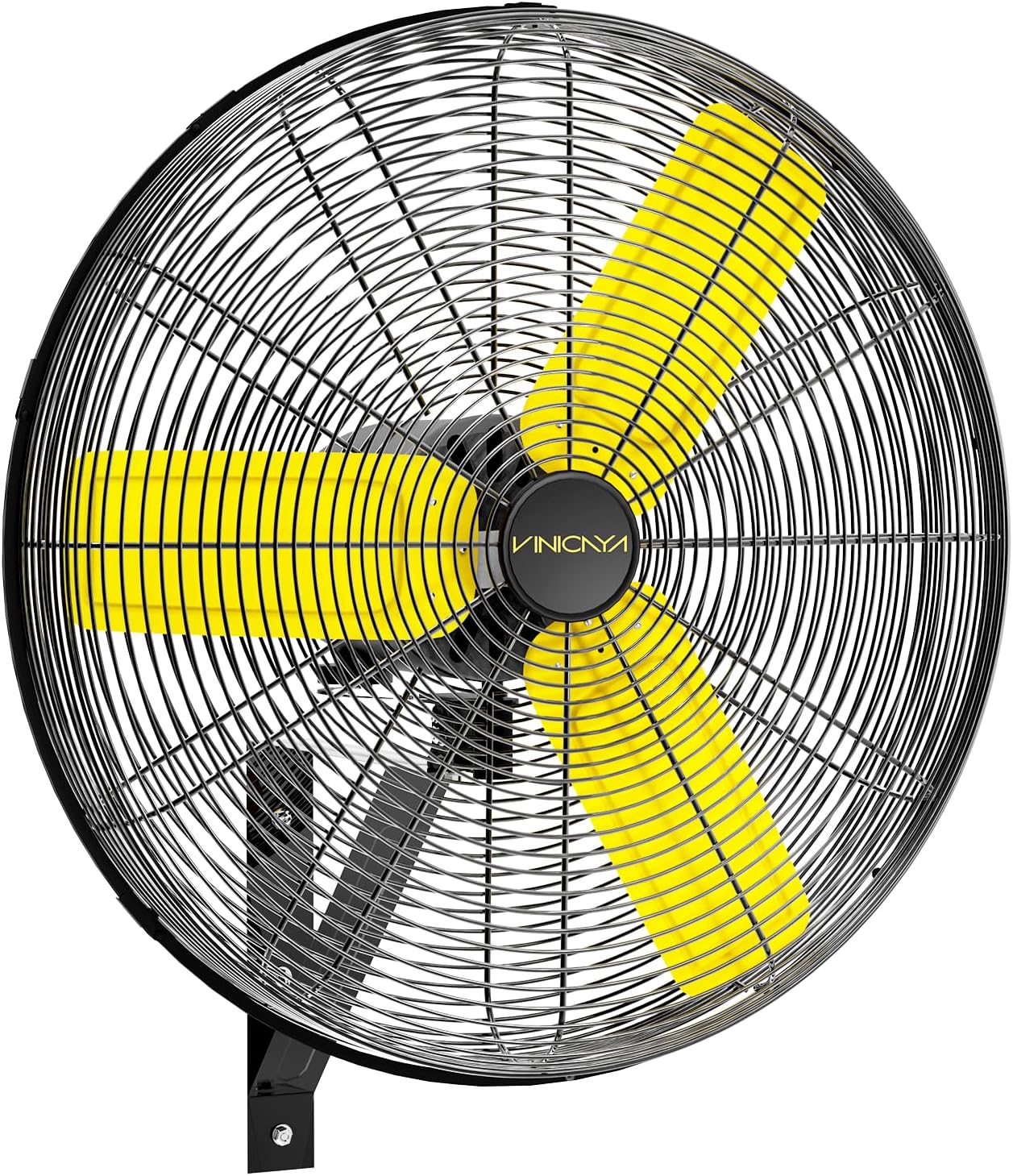 24 Inch Industrial Wall Fan Oscillating, 7800 CFM Commercial Metal Wall Mount Fans with Poweful Motor, 3 Speed, Heavy Duty Indoor for Warehouse, Workshops, and Garage, UL Listed