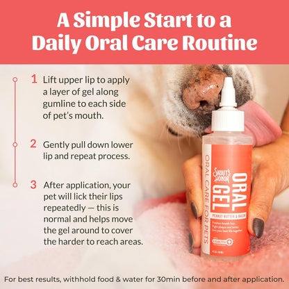 SKOUT'S HONOR Peanut Butter & Bacon Oral Gel - Fights Plaque and Tartar, Freshens Breath Fast, No Brushing Required, 4 oz