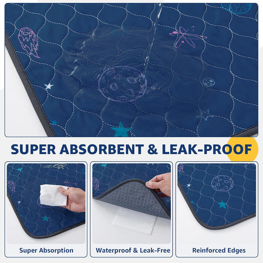 LOOBANI Washable Pee Pads for Dogs: Extra Large Dog Pee Mat Waterproof 65" x 48", Reusable Pet Whelping Pads, Absorbent and Non-Slip Dog Training Mats for Playpen, Floor, Sofa Protection, Cage, Blue