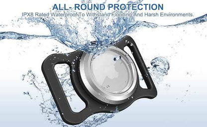 for Airtag Dog Collar Holder - Waterproof Dog Collar Holder for AirTag, Silicone Air Tags Case for Medium to Large Dog Collar