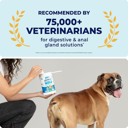 Vetnique Labs Glandex Dog Wipes for Pets Cleansing & Deodorizing Anal Gland Hygienic Dog & Cat Wipes with Vitamin E, Skin Conditioners and Aloe (100ct Pouch)