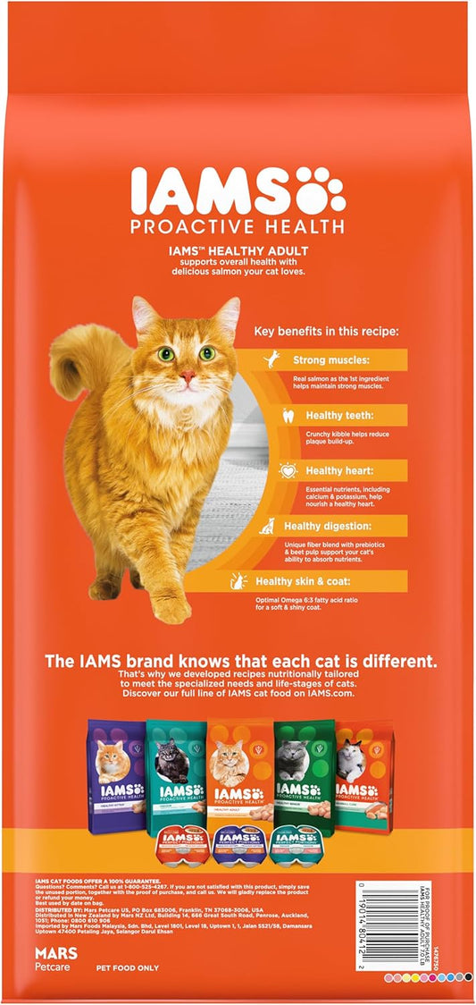 IAMS Proactive Health Adult Healthy Dry Cat Food with Real Salmon, 7 lb. Bag