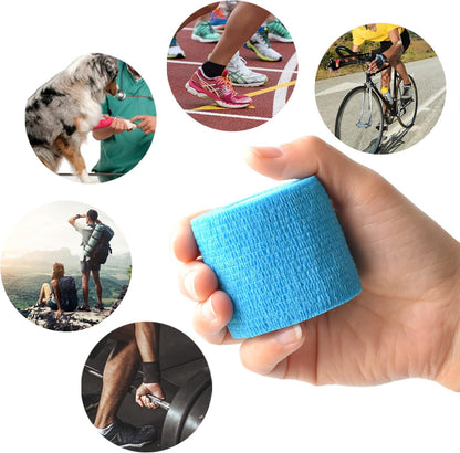 9 Pack 2" x 5 Yards Self Adhesive Bandage Wrap Self Stick Wrap for Ankle, Wrist, Finger, Sports, Breathable Cohesive Vet Tape for Pets (Light Blue)
