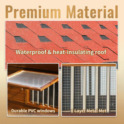 Waterproof Dog Houses for Large Dogs Outside with Door and Window, Luxury Dog House Outdoor, Sturdy Pet House for All Seasons and All Weather, 5XL