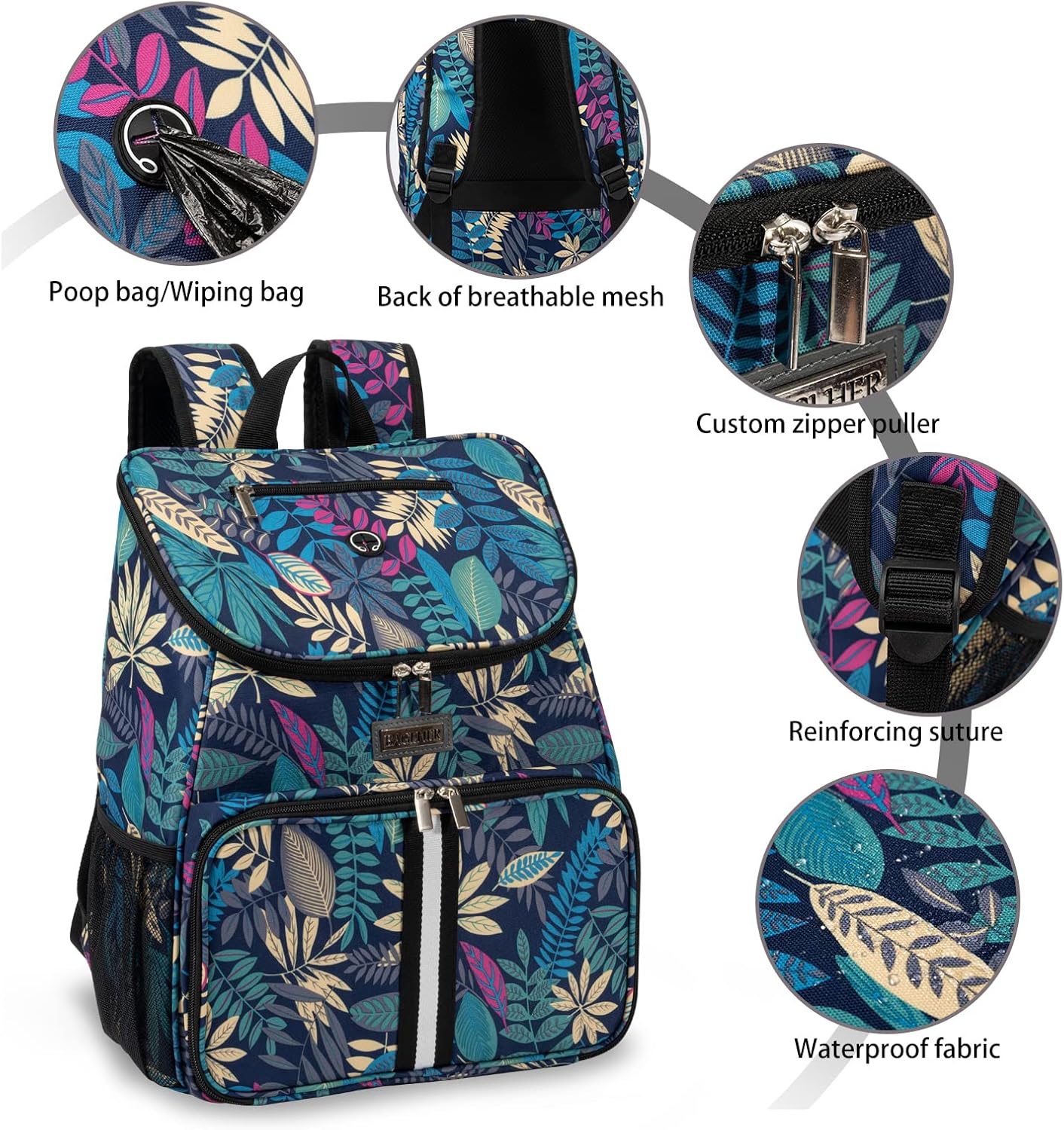 BAGLHER丨Dog Travel Bag, Airline Approved Pet Supplies Backpack, Dog Travel Backpack with 2 Silicone Collapsible Bowls and 2 Food Baskets - Pawvie