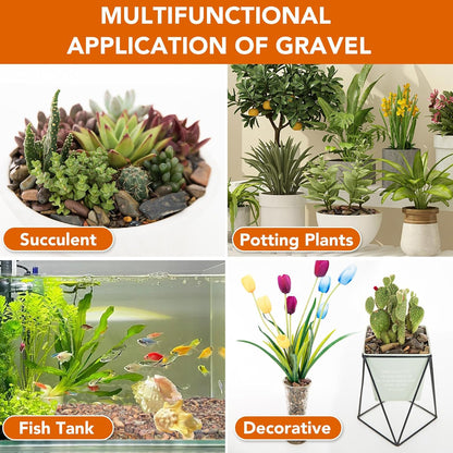 WDEFUN 10 LBS Aquarium Gravel River Rock Stones, Natural Decorative Polished Mixed Colorfl Gravel,Outdoor Decorative Stones for Plant Aquariums, Landscaping, Vase Fillers