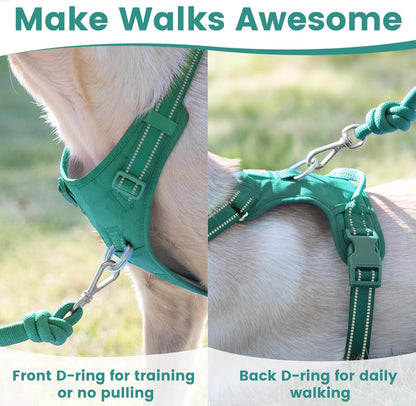 No Pull Dog Harness, Reflective Puppy Vest for Small Medium Large Sized Dog(MARRS Green,S)