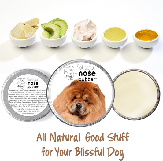 The Blissful Dog Chow Nose Butter for Dry, Cracked Skin, Lick-Safe Dog Nose Balm with Moisturizing Shea Butter, Almond, Olive, and Essential Oils, Pet Supplies, Uncented, 1 oz.
