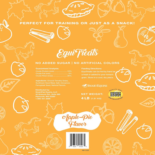 Uckele by SmartEquine Equi Treats Bite-Sized Pellets | Horse Treats with No Sugar Added | High Fiber Cookies for Horses | Suitable Reward for Training | Apple Pie Flavor | 4 lb Bag